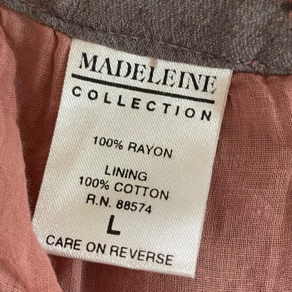 Madeleine Collection Womens Patchwork Maxi Skirt L Multicolor Boho Tiered Rayon - Picture 5 of 5